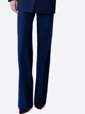 SuitsHeritage Women’s Solid Navy Double Breasted Oversized 3 Piece Suit Pant
