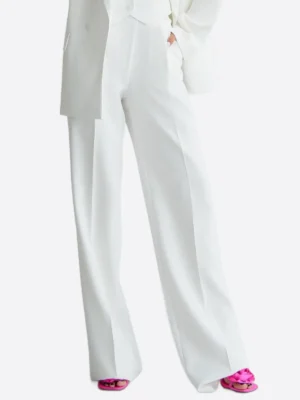 SuitsHeritage Women’s Solid White Double Breasted Oversized 3 Piece Suit Pant