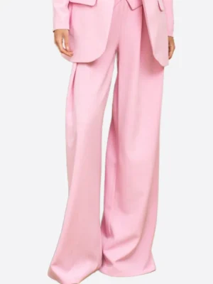 SuitsHeritage Women’s Pink Solid Oversized 3 Piece Suit Pant