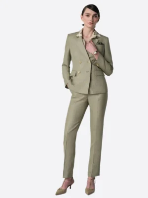 SuitsHeritage Women’s Plaid Double Breasted Slim Fit 2 Piece Suit