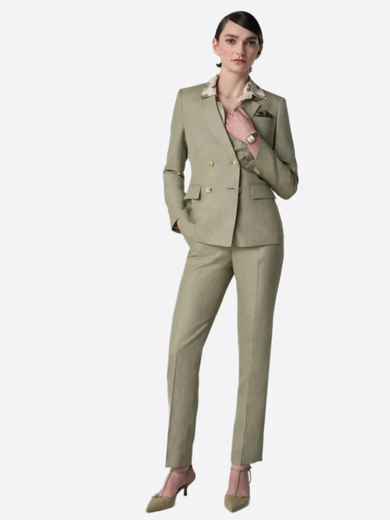 SuitsHeritage Women’s Plaid Double Breasted Slim Fit 2 Piece Suit