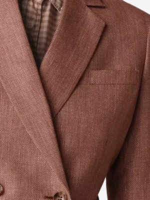 SuitsHeritage Women’s Orange Double Breasted Big & Tall 2 Piece Suit Close