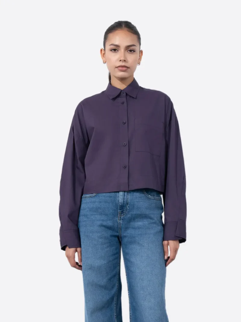 SuitsHeritage Women's Solid Purple Regular Fit Shirt
