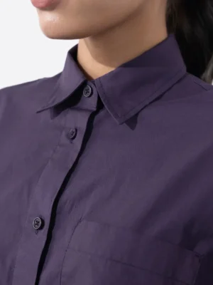 SuitsHeritage Women's Solid Purple Regular Fit Shirt Close