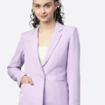 SuitsHeritage Women's Solid Purple Tailored Fit Blazer