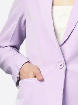 SuitsHeritage Women's Solid Purple Tailored Fit Blazer Close