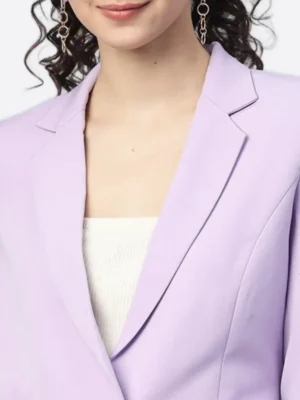 SuitsHeritage Women's Solid Purple Tailored Fit Blazer Collar