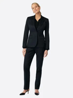 SuitsHeritage Women’s Black Solid Regular Fit 2 Piece Suit