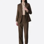 SuitsHeritage Women’s Solid Brown Big & Tall 2 Piece Suit