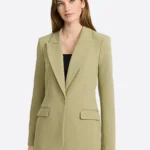 SuitsHeritage Women's Solid Camel Slim Fit Blazer
