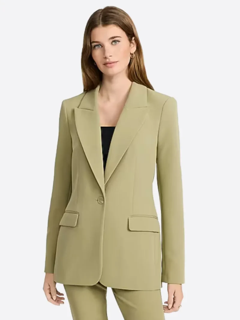 SuitsHeritage Women's Solid Camel Slim Fit Blazer