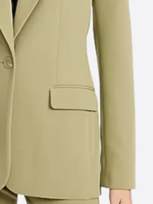 SuitsHeritage Women's Solid Camel Slim Fit Blazer Close