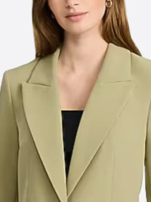 SuitsHeritage Women's Solid Camel Slim Fit Blazer Collar