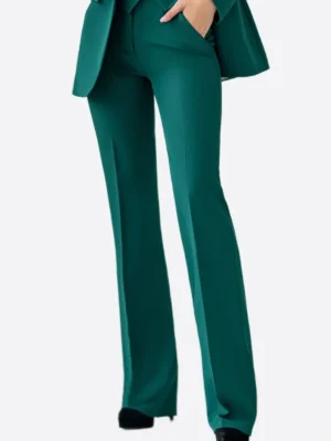SuitsHeritage Women’s Solid Green Regular Fit 3 Piece Suit Pant
