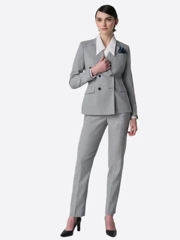 SuitsHeritage Women’s Grey Double Breasted Regular Fit 2 Piece Suit