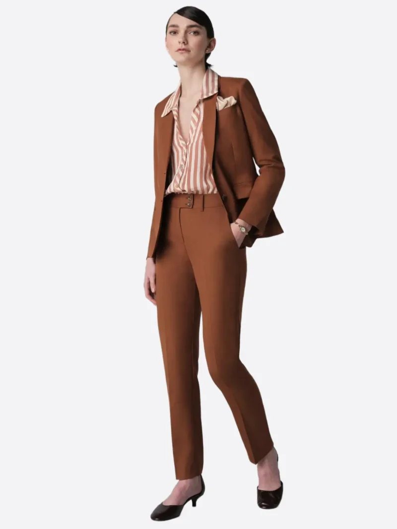 SuitsHeritage Women’s Solid Orange Slim Fit 2 Piece Suit