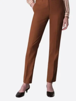 SuitsHeritage Women’s Solid Orange Slim Fit 2 Piece Suit Pant