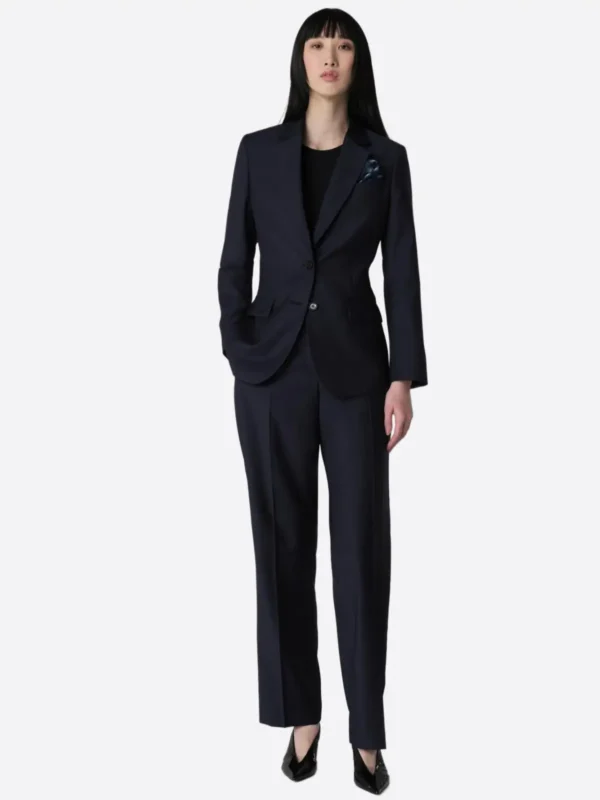 Women's Solid Single Breasted Two Piece Suit