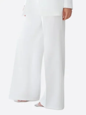SuitsHeritage Women’s White Solid Oversized 3 Piece Suit Pant