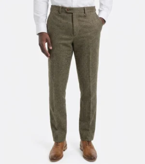 Ashcroft Tweed Herringbone Brown Suit Pant