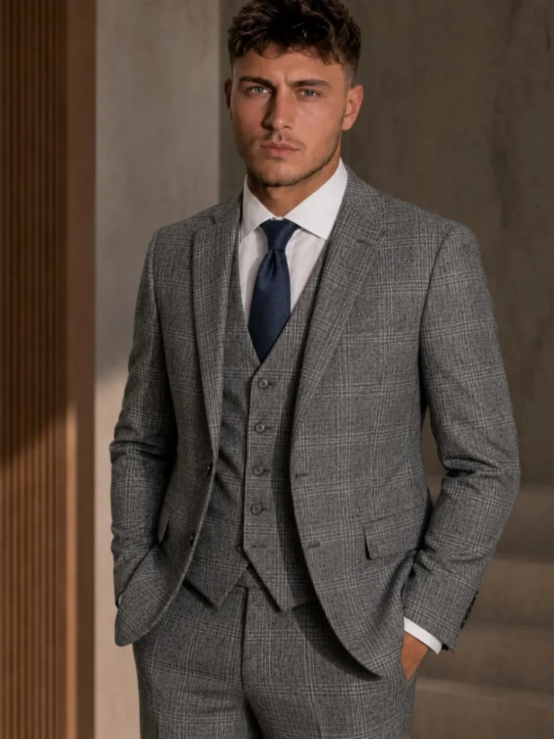 Ashford Cotton Check Grey Suit