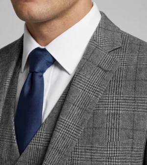 Ashford Cotton Check Grey Suit Collars