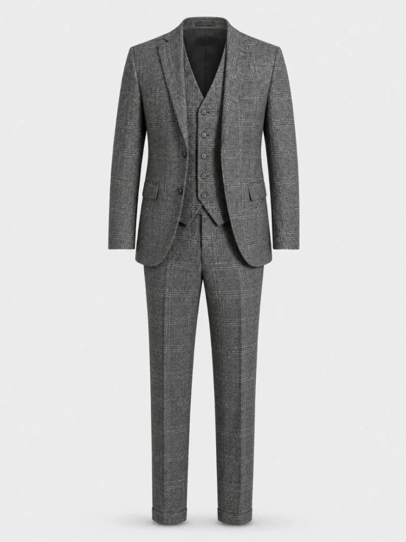 Ashford Cotton Check Grey Suit Front