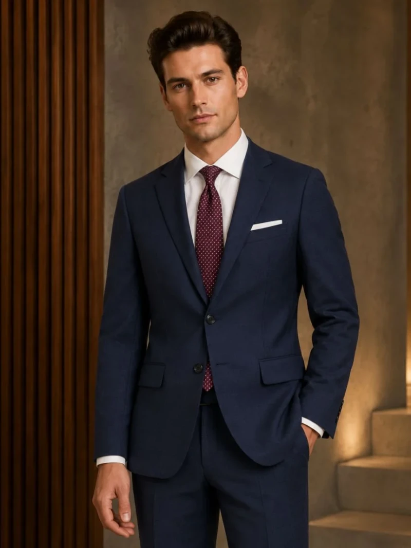 Ashford Cotton Donegal Navy Suit