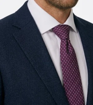 Ashford Cotton Donegal Navy Suit Collar