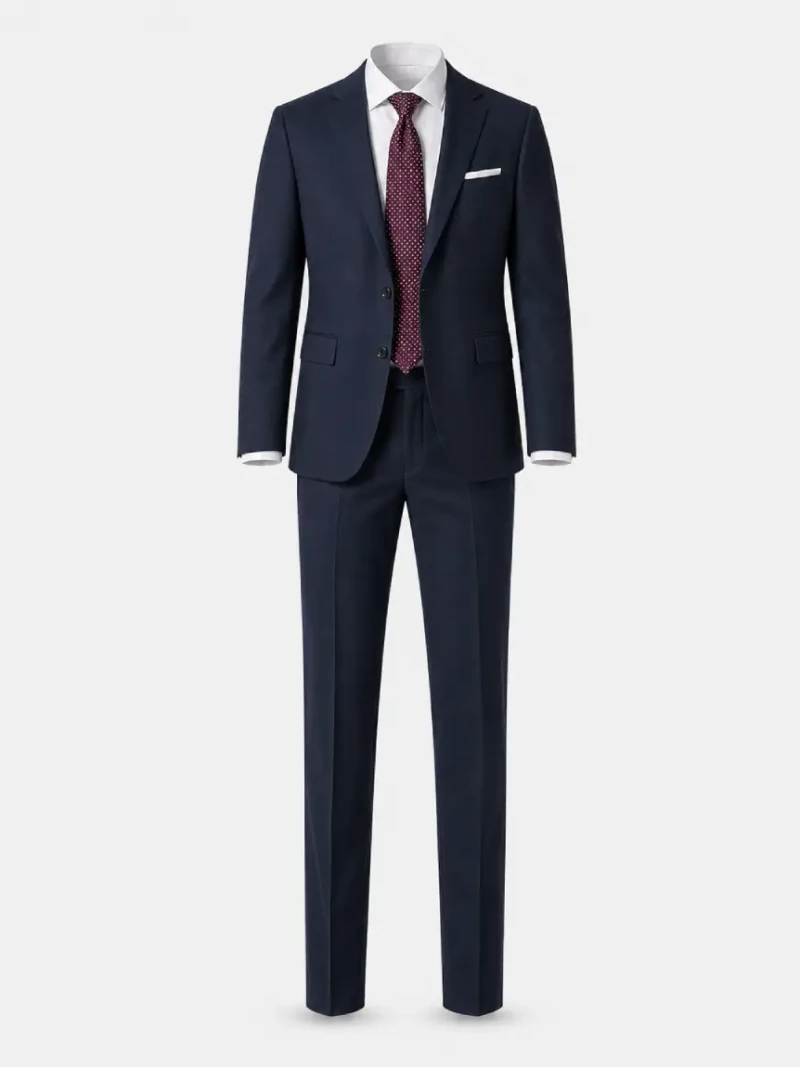 Ashford Cotton Donegal Navy Suit Ghost Mannequin - Suit Heritage
