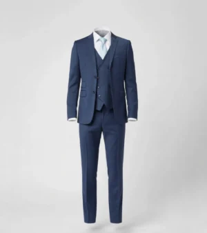 Ashford Cotton Plaid Blue Suit
