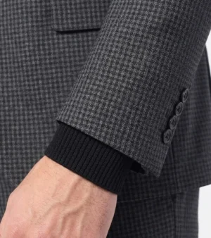 Ashford Cotton Plaid Grey Suit Cuffs