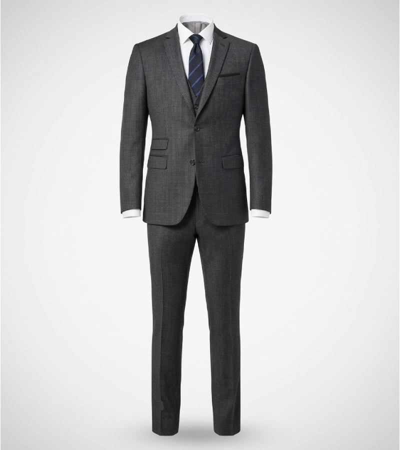 Ashford Cotton Plaid Grey Suit