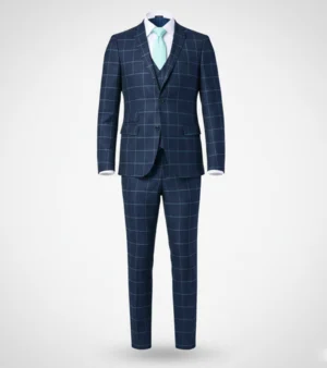 Ashford Cotton Windowpane Navy Suit