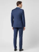 Shop The SuitsHeritage Men’s Blue Plaid Relaxed Fit 3 Piece Suit Back