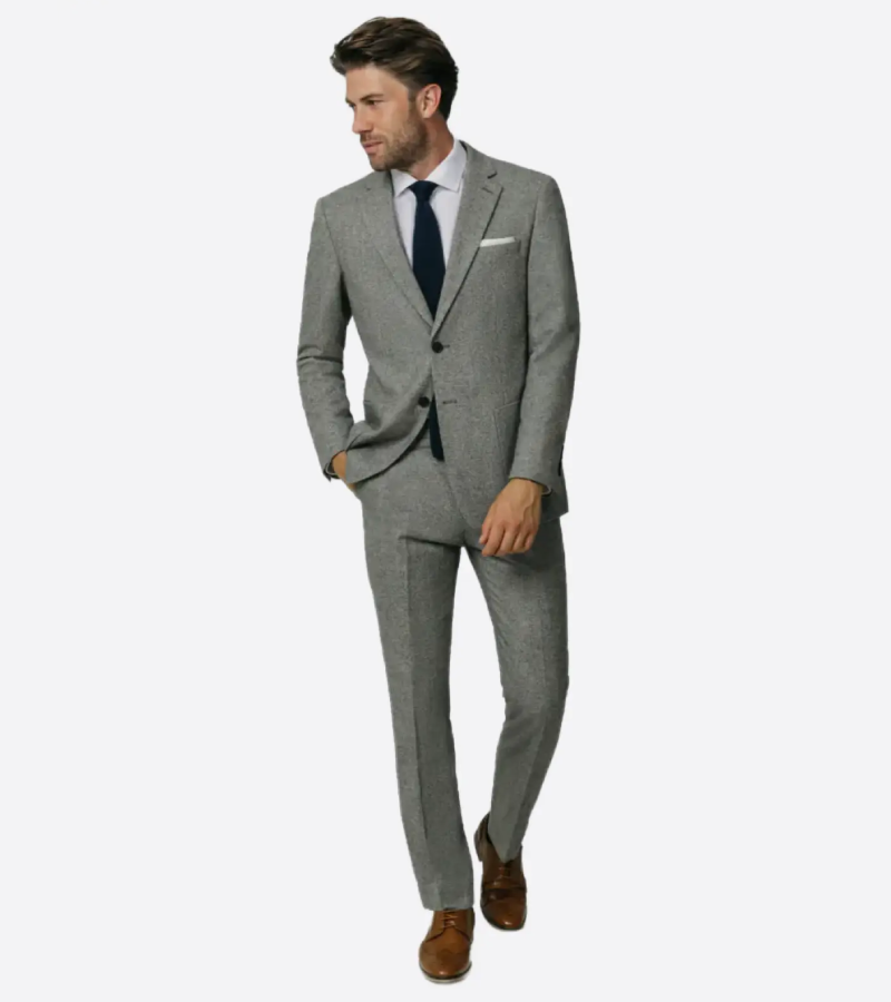 Bellington Tweed Donegal Grey Suit Front