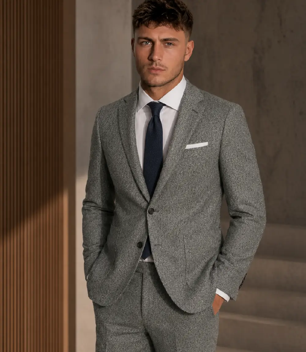 Bellington Tweed Donegal Grey Suit Model Bellington Tweed Donegal Grey Suit Model