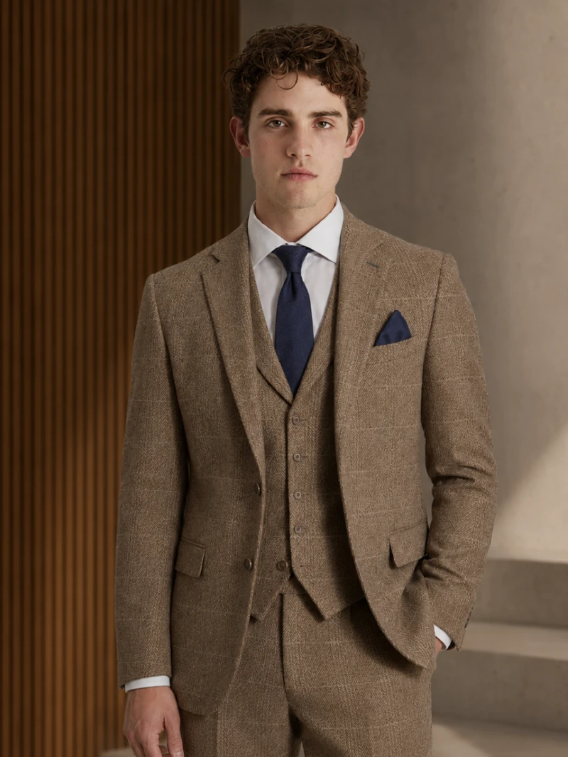 Bellington Tweed Herringbone Camel Suit