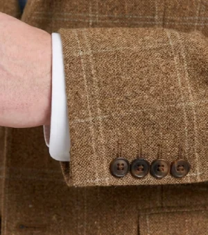 Bellington Tweed Pinstripe Brown Suit Cuffs