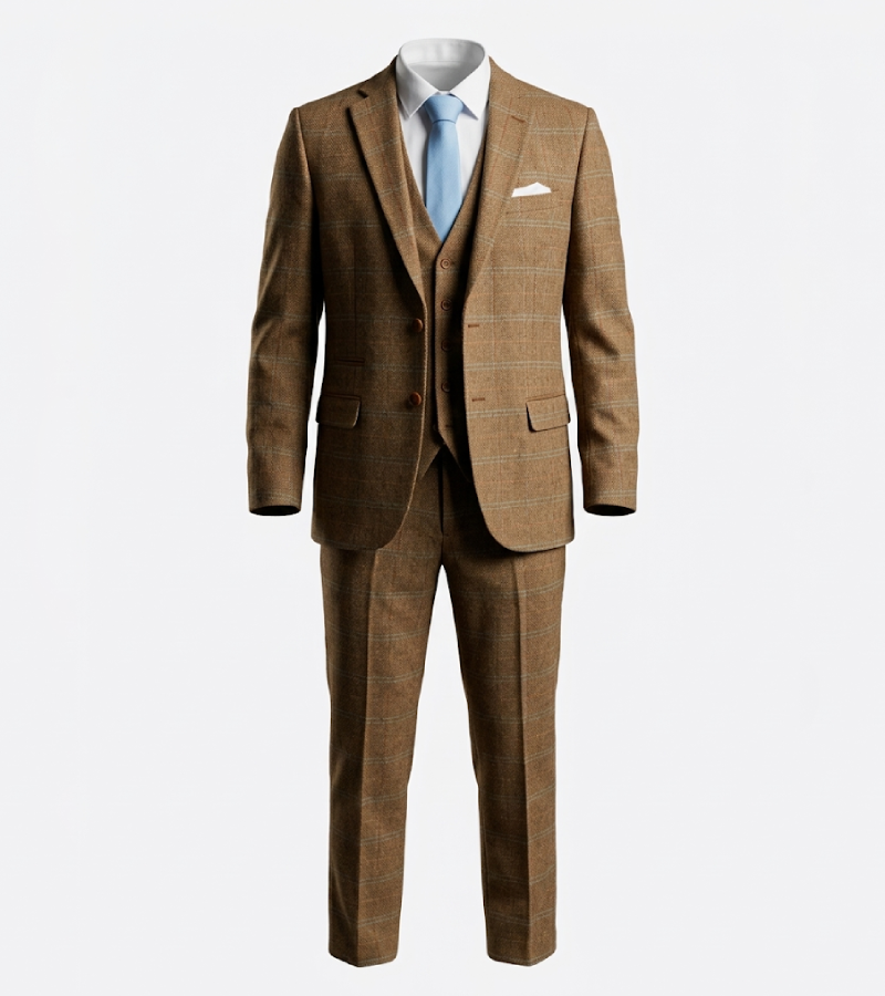 Bellington Tweed Pinstripe Brown Suit