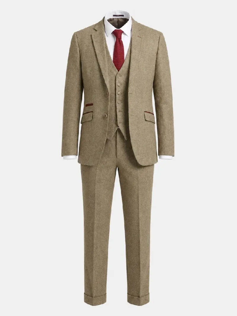 Bellington Tweed Textured Beige Suit Ghost Pannequin