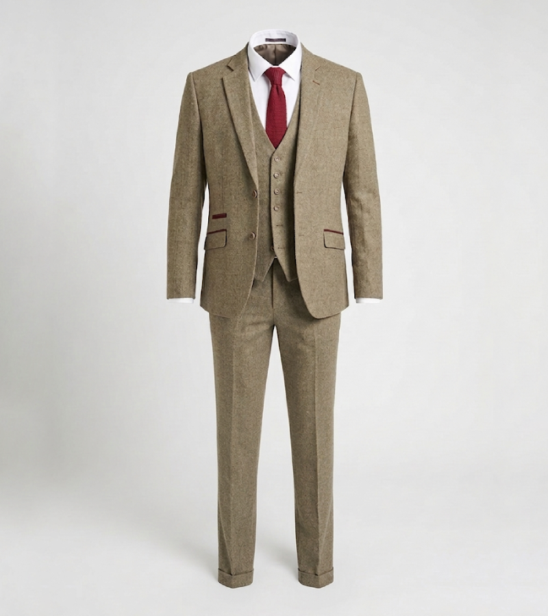 Bellington Tweed Textured Beige Suit