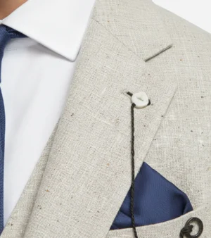 Bellington Tweed Twill Cream Suit Collar