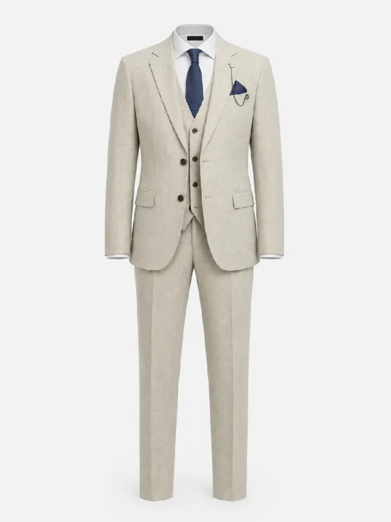 Bellington Tweed Twill Cream Suit Ghost Mannequin