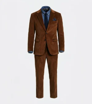 Bromley Solid Brown Corduroy Suit