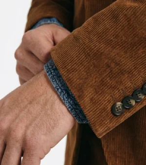 Bromley Solid Brown Corduroy Suit Cuffs
