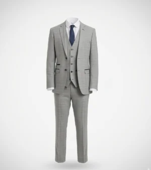 Eastford Check Light Grey Polyester Suit
