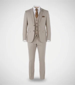 Eastford Polyester Bridseye Beige Suit