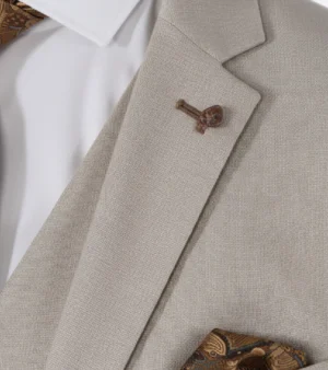 Eastford Polyester Bridseye Beige Suit Collar