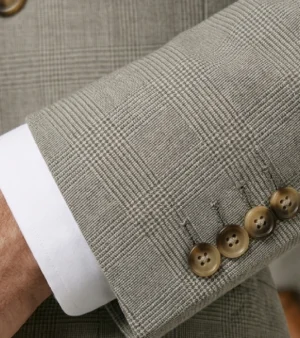 Eastford Polyester Check Beige Suit Cuffs